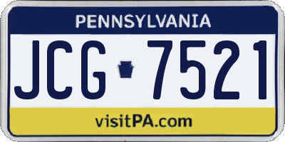 PA license plate JCG7521