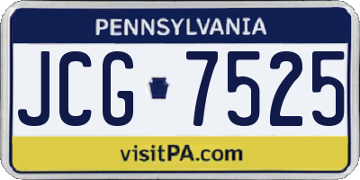 PA license plate JCG7525