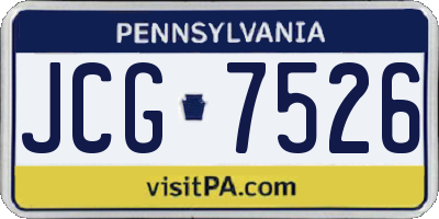 PA license plate JCG7526