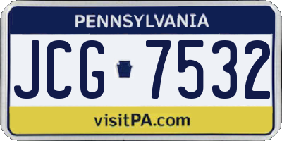 PA license plate JCG7532