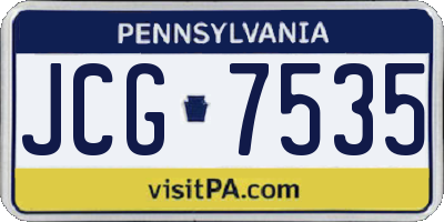 PA license plate JCG7535