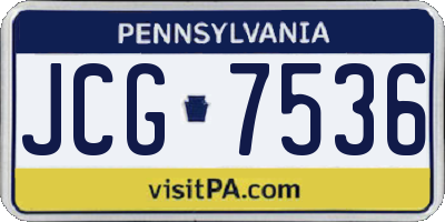 PA license plate JCG7536