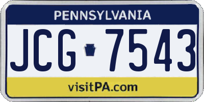 PA license plate JCG7543