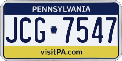 PA license plate JCG7547