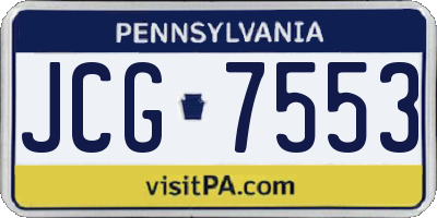 PA license plate JCG7553