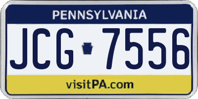 PA license plate JCG7556