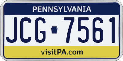 PA license plate JCG7561