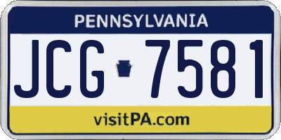 PA license plate JCG7581