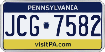 PA license plate JCG7582