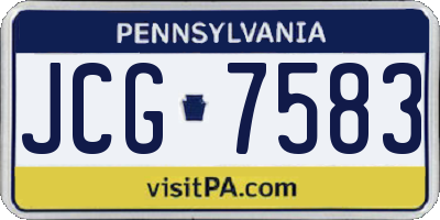 PA license plate JCG7583
