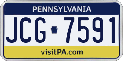 PA license plate JCG7591