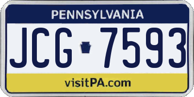 PA license plate JCG7593
