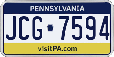 PA license plate JCG7594