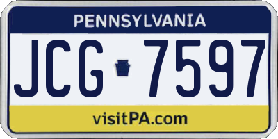 PA license plate JCG7597