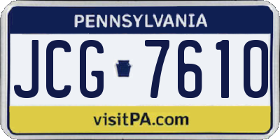 PA license plate JCG7610