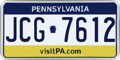 PA license plate JCG7612