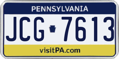 PA license plate JCG7613