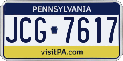 PA license plate JCG7617