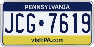 PA license plate JCG7619
