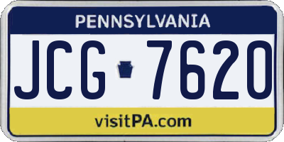 PA license plate JCG7620