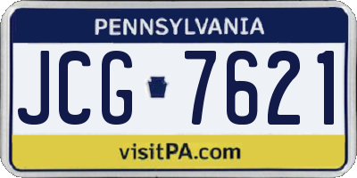 PA license plate JCG7621