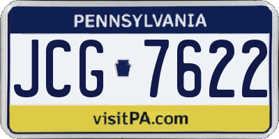 PA license plate JCG7622