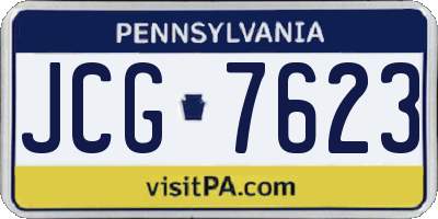 PA license plate JCG7623