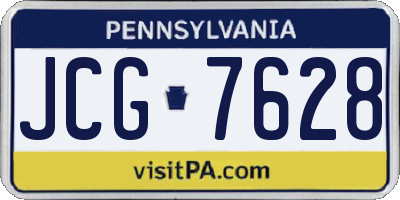 PA license plate JCG7628