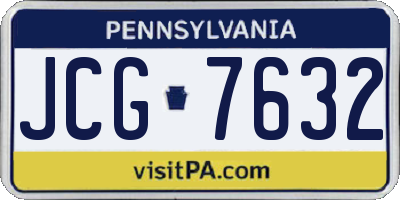 PA license plate JCG7632