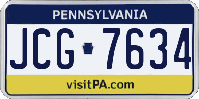 PA license plate JCG7634
