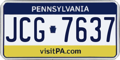 PA license plate JCG7637