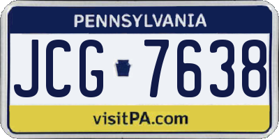 PA license plate JCG7638