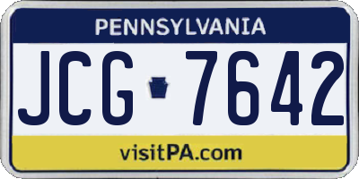 PA license plate JCG7642