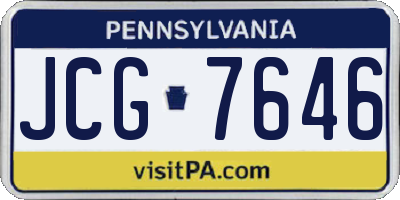 PA license plate JCG7646