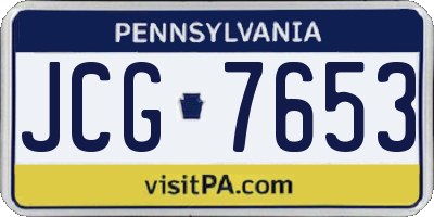PA license plate JCG7653