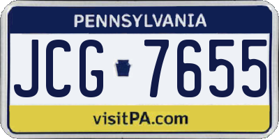 PA license plate JCG7655