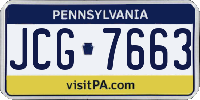 PA license plate JCG7663