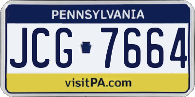 PA license plate JCG7664