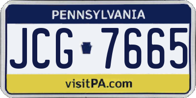 PA license plate JCG7665