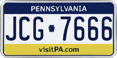 PA license plate JCG7666
