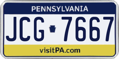 PA license plate JCG7667