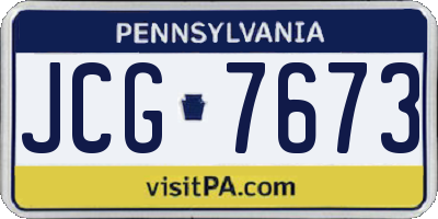 PA license plate JCG7673