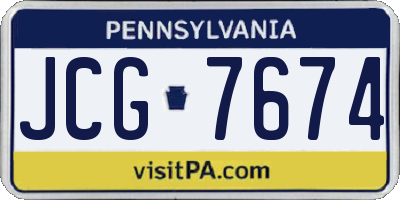 PA license plate JCG7674