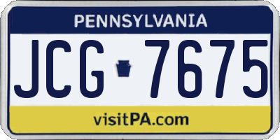 PA license plate JCG7675