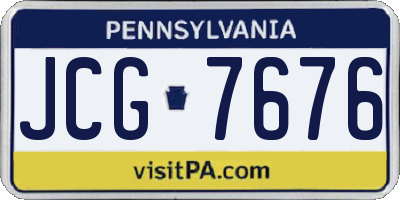 PA license plate JCG7676