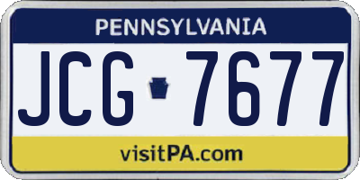 PA license plate JCG7677