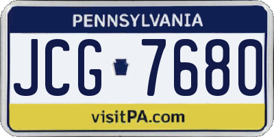PA license plate JCG7680