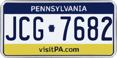 PA license plate JCG7682