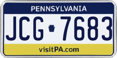 PA license plate JCG7683