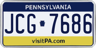 PA license plate JCG7686